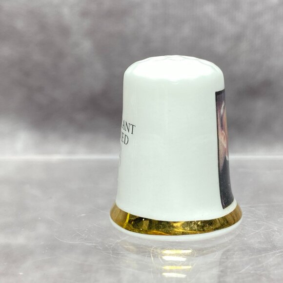 Vintage Ulysses S. Grant Fine Bone China Thimble Portrait Gold Trim England - Picture 3 of 8